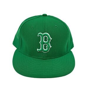 New Era MLB Boston Red Sox 59FIFTY Green Breathable Fitted Sz 7 1/8